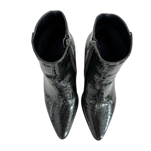 Coconuts By Matisse Women Pointed Toe Bootie 6 Dark Green Shimmer Faux Croc Goth - Picture 6 of 14